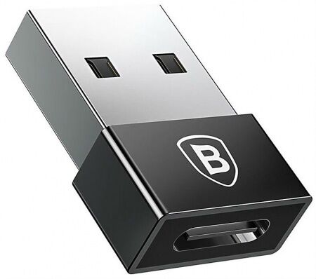 Переходник BASEUS Exquisite, USB - Type-C, 2.4А, черный - 4