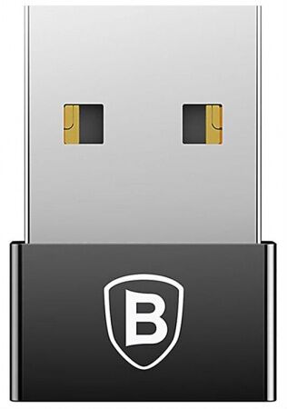 Переходник BASEUS Exquisite, USB - Type-C, 2.4А, черный - 1