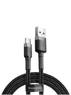 Кабель Baseus Cafule Cable USB For Type-C 2A 2M CATKLF-CG1 (Black/Черный) - 8