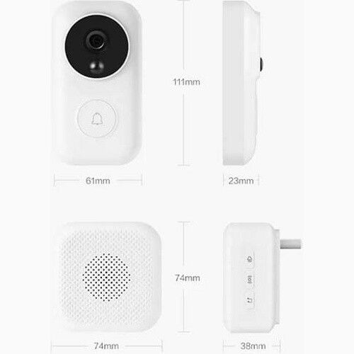 Интеллектуальный видеодомофон с динамиком Ding Zero Intelligent Video Doorbell C5 FJ06MLTZ (White) - 6