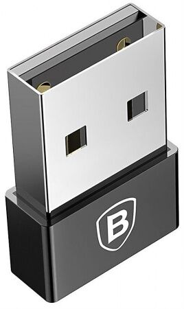 Переходник BASEUS Exquisite, USB - Type-C, 2.4А, черный - 2