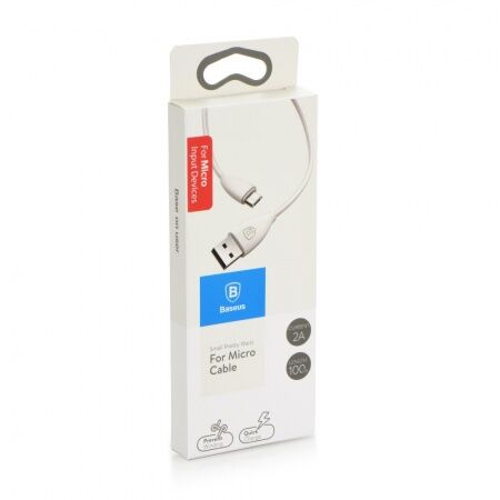 Кабель USB BASEUS Small Pretty Waist, USB - MicroUSB, 2А, 1 м, белый - 2