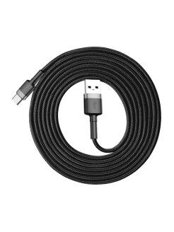 Кабель Baseus Cafule Cable USB For Type-C 2A 2M CATKLF-CG1 (Black/Черный) - 6