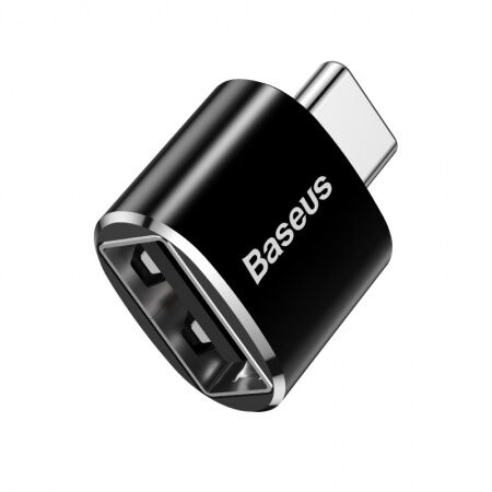 Переходник BASEUS Male OTG, Type-C - USB, 2.4А, черный, OTG - 4