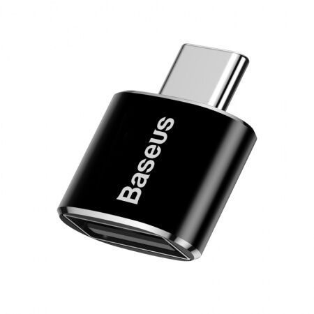 Переходник BASEUS Male OTG, Type-C - USB, 2.4А, черный, OTG - 3