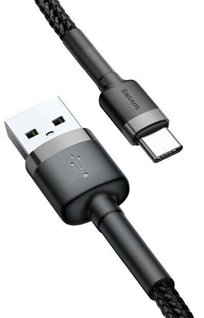 Кабель Baseus Cafule Cable USB For Type-C 2A 2M CATKLF-C91 (Grey/Серый) - 3