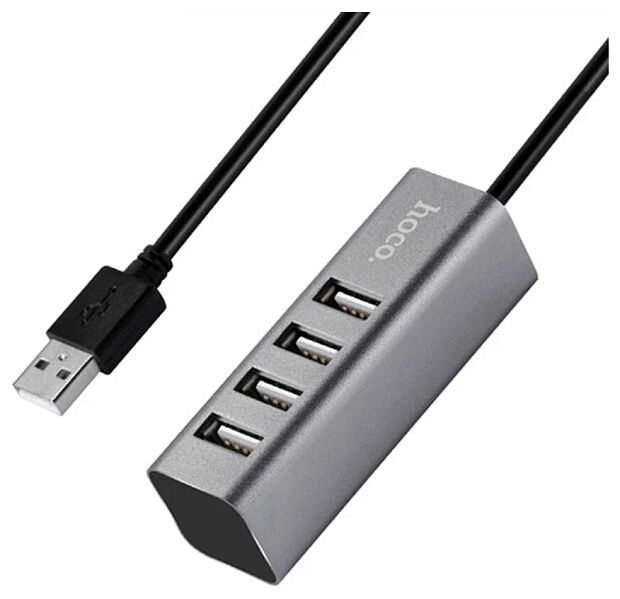 USB Хаб Hoco HB1 4хUSB (Grey) - 1