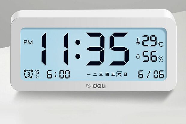 Часы-метеостанция Deli Effective Electronic Alarm Clock 8826 (White) - 3