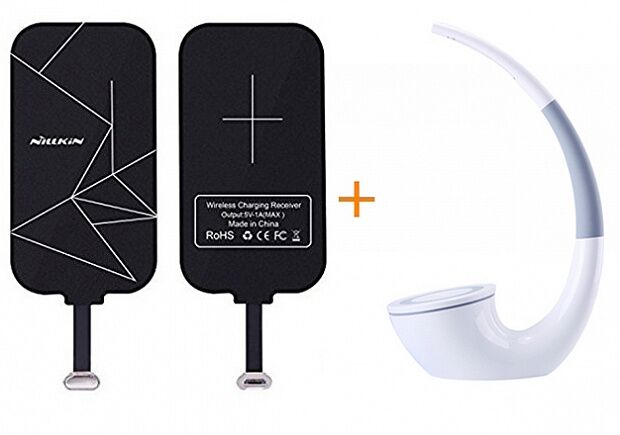 Nillkin Magic Tags Micro-USB Wireless Charging Receiver + Nillkin Phantom Wireless Charger Lamp 
