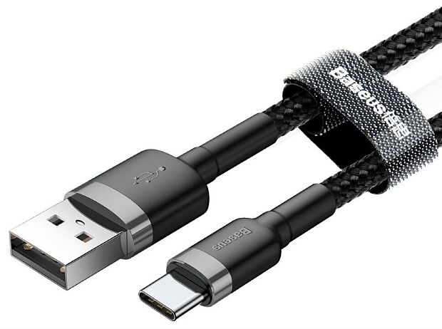 Кабель Baseus Cafule Cable USB For Type-C 2A 2M CATKLF-C91 (Grey/Серый) - 6