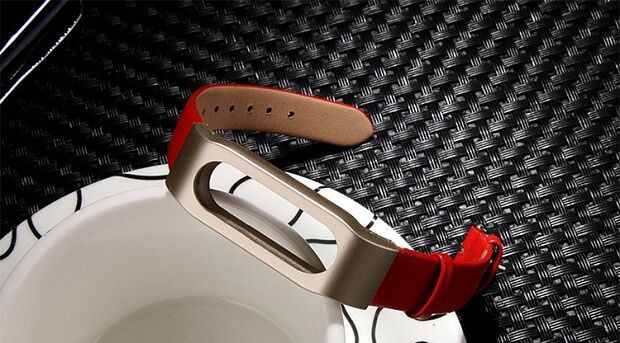 Ремешок кожаный для Xiaomi Mi Band 2 Leather Strap (Red/Красный) - 2