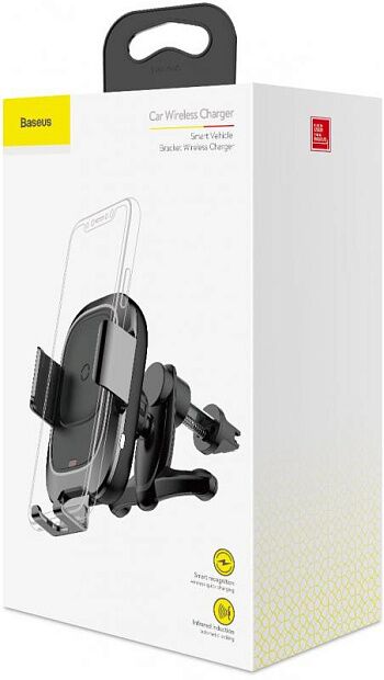 Держатель для смартфона Baseus Smart Vehicle Bracket Wireless Charger (Black/Черный) - 6