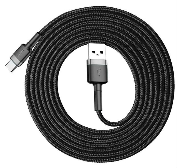 Кабель Baseus Cafule Cable USB For Type-C 2A 2M CATKLF-C91 (Grey/Серый) - 5
