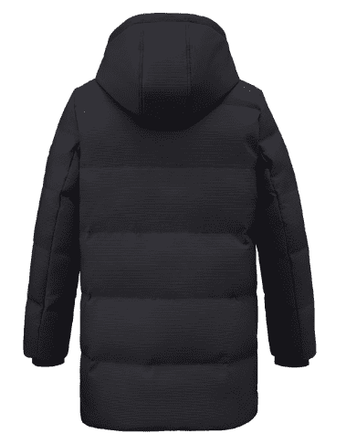 Мужская куртка 90 Points Men's Suede Texture Hooded Down Jacket (Black/Черный) - 2