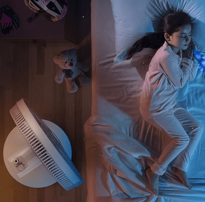 Установка вентилятора Xiaomi Deerma DEM-FD10W в детской комнате