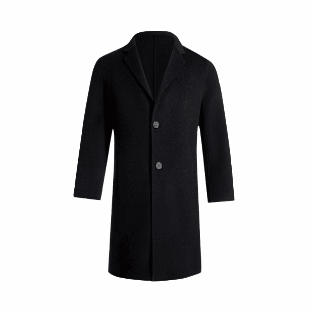 Мужское пальто DMN Men's Double Wool Long Coat (Black/Черный) 